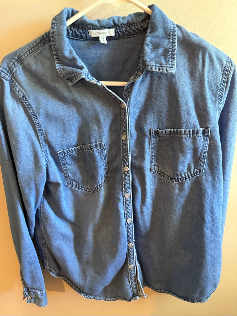 Maurices Light Blue Chambray Button Shirt